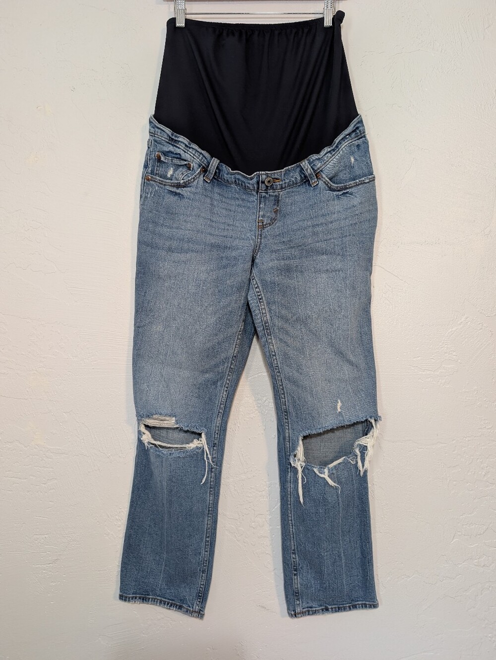Abercrombie & Fitch The Ankle Straight Distressed Cute Casual Maternity Jeans